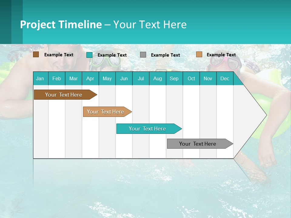 A Family In A Swimming Pool With Goggles On PowerPoint Template