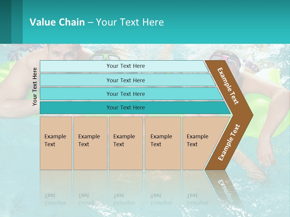 A Family In A Swimming Pool With Goggles On PowerPoint Template