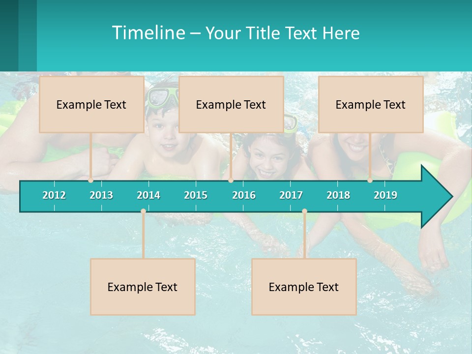 A Family In A Swimming Pool With Goggles On PowerPoint Template