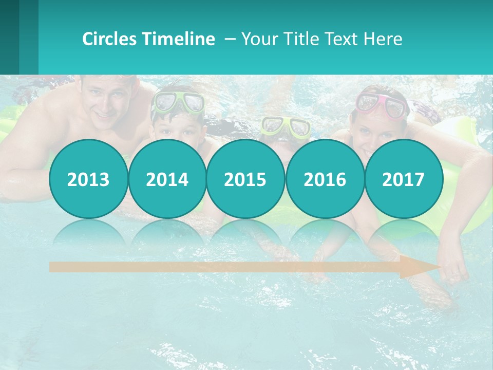 A Family In A Swimming Pool With Goggles On PowerPoint Template