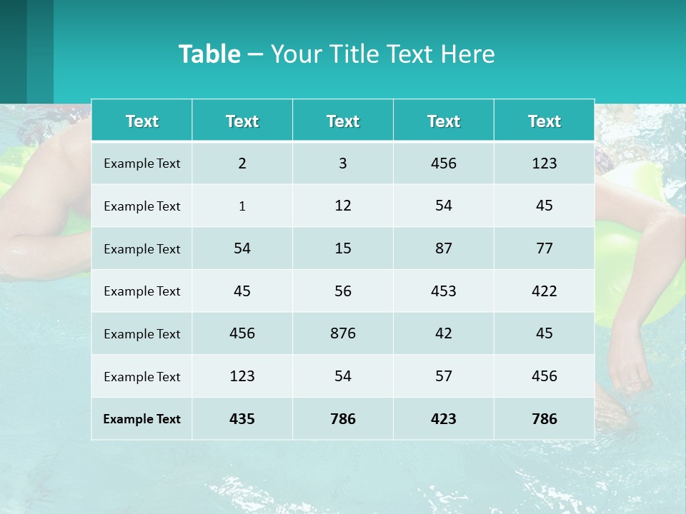 A Family In A Swimming Pool With Goggles On PowerPoint Template