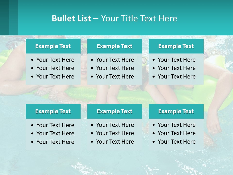 A Family In A Swimming Pool With Goggles On PowerPoint Template