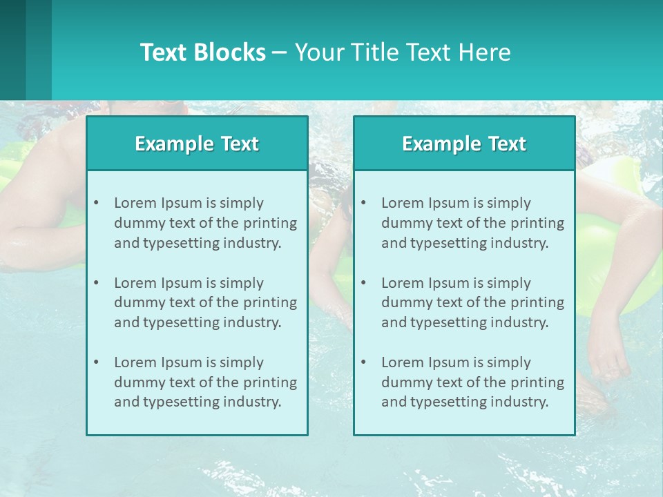 A Family In A Swimming Pool With Goggles On PowerPoint Template
