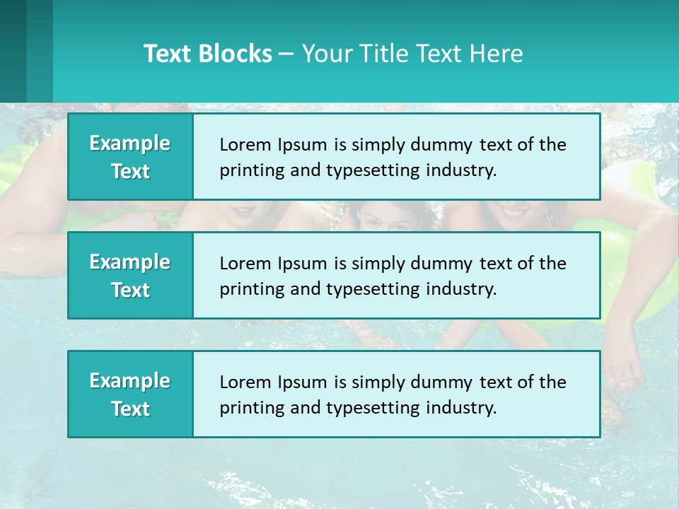 A Family In A Swimming Pool With Goggles On PowerPoint Template