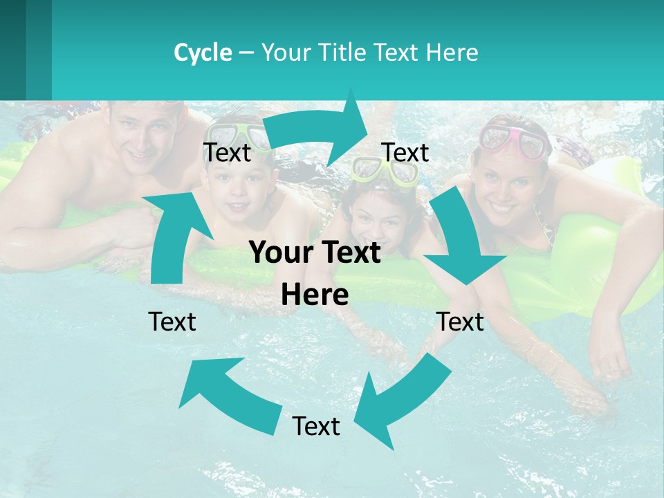 A Family In A Swimming Pool With Goggles On PowerPoint Template