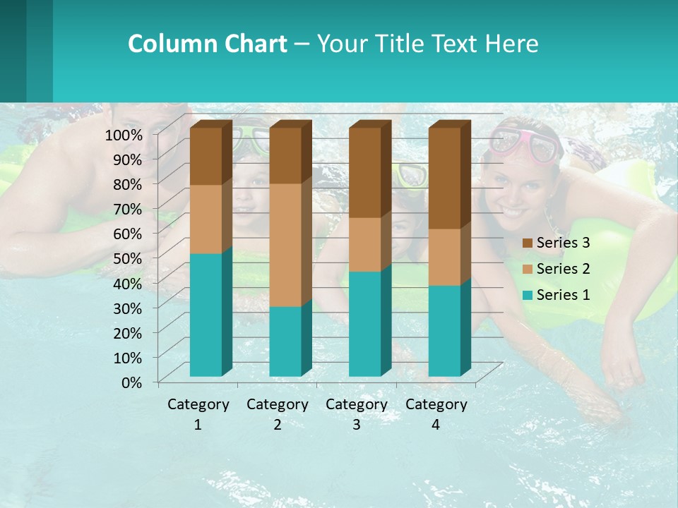 A Family In A Swimming Pool With Goggles On PowerPoint Template