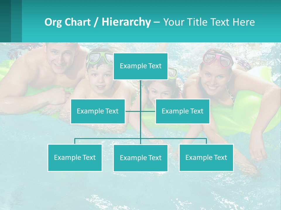 A Family In A Swimming Pool With Goggles On PowerPoint Template