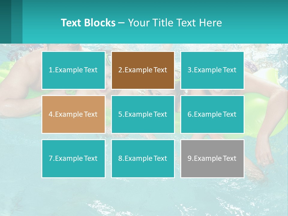 A Family In A Swimming Pool With Goggles On PowerPoint Template