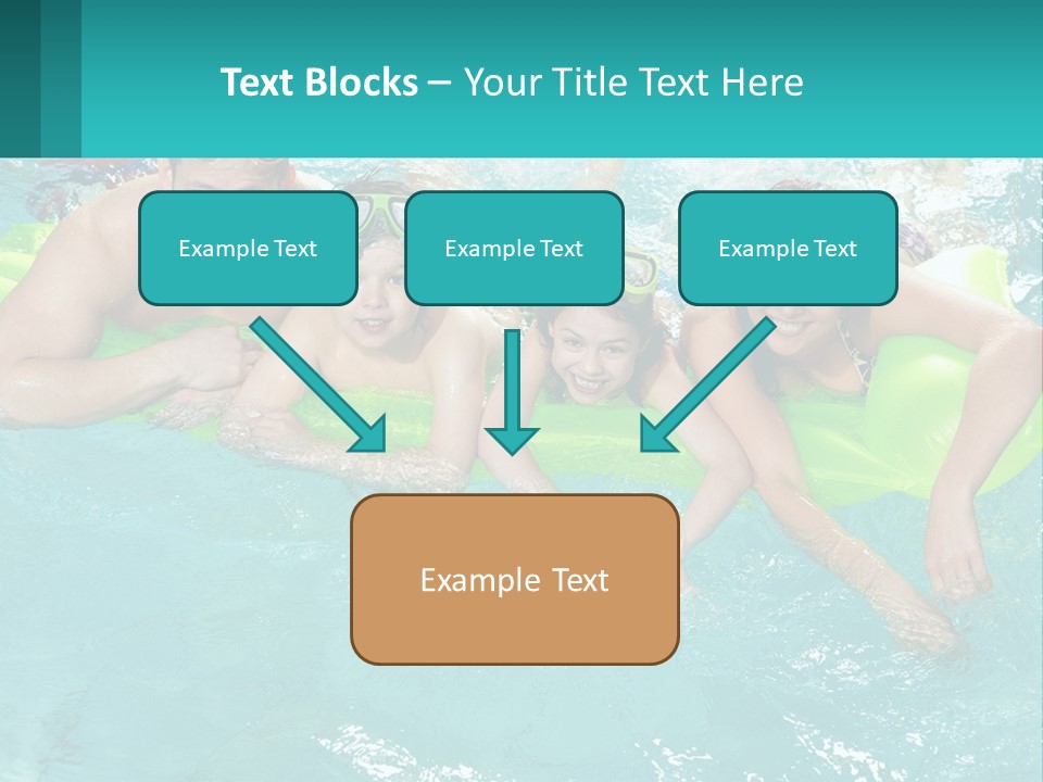 A Family In A Swimming Pool With Goggles On PowerPoint Template