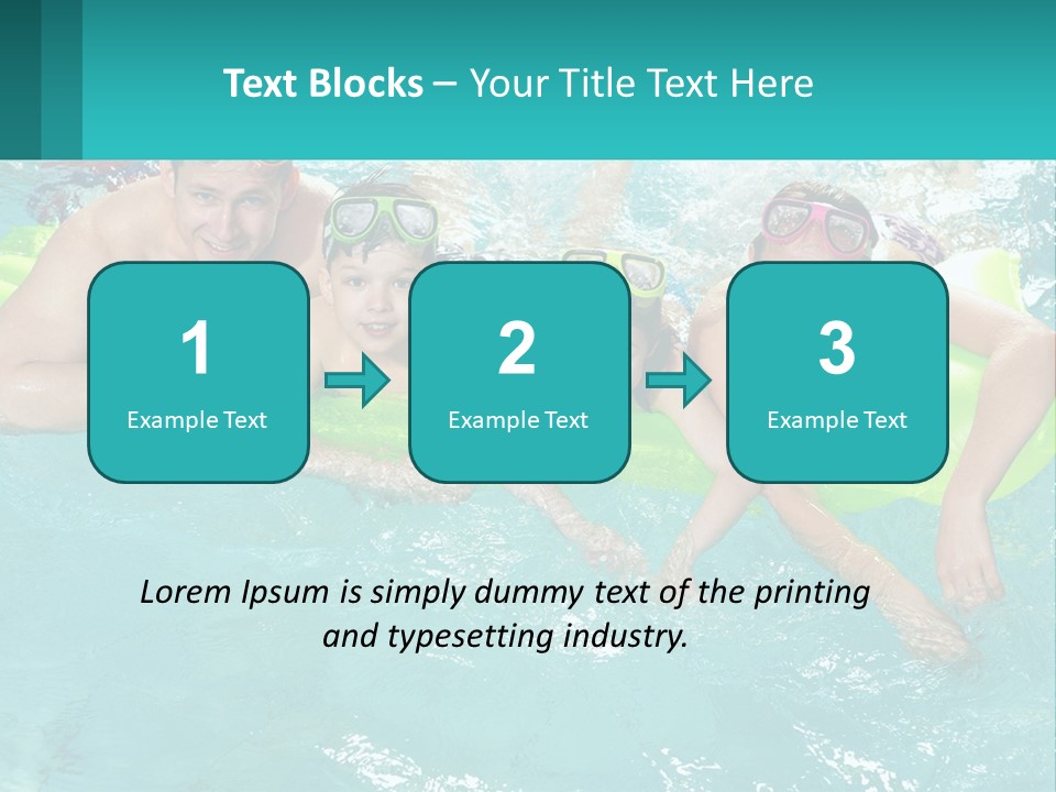 A Family In A Swimming Pool With Goggles On PowerPoint Template