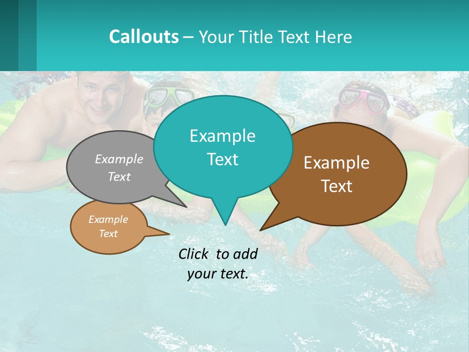 A Family In A Swimming Pool With Goggles On PowerPoint Template