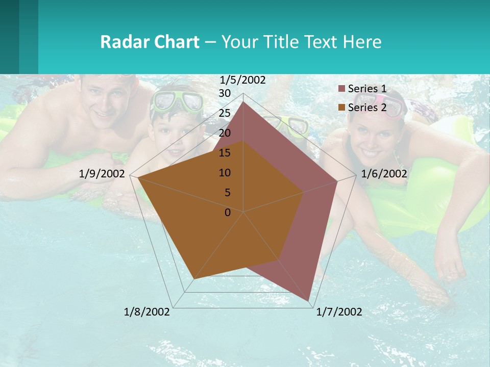 A Family In A Swimming Pool With Goggles On PowerPoint Template