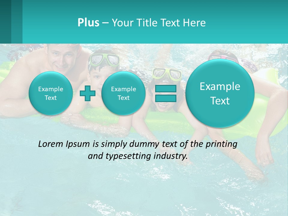 A Family In A Swimming Pool With Goggles On PowerPoint Template