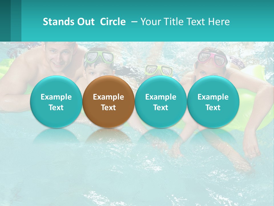 A Family In A Swimming Pool With Goggles On PowerPoint Template