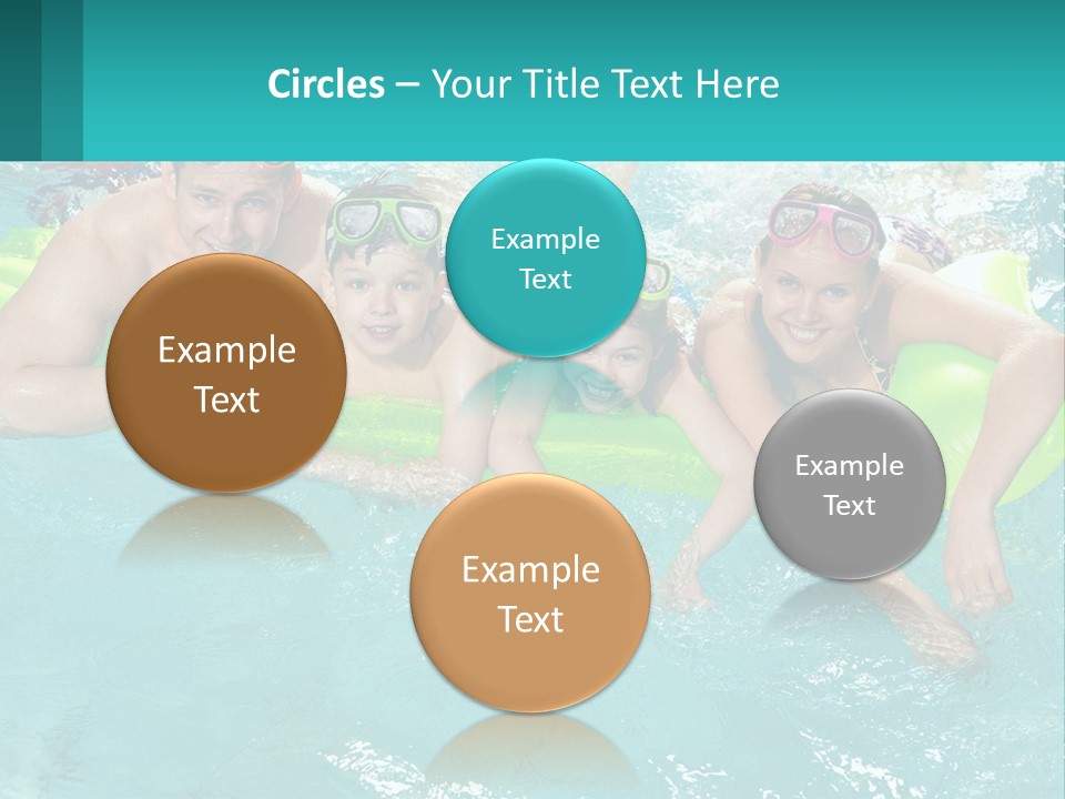 A Family In A Swimming Pool With Goggles On PowerPoint Template