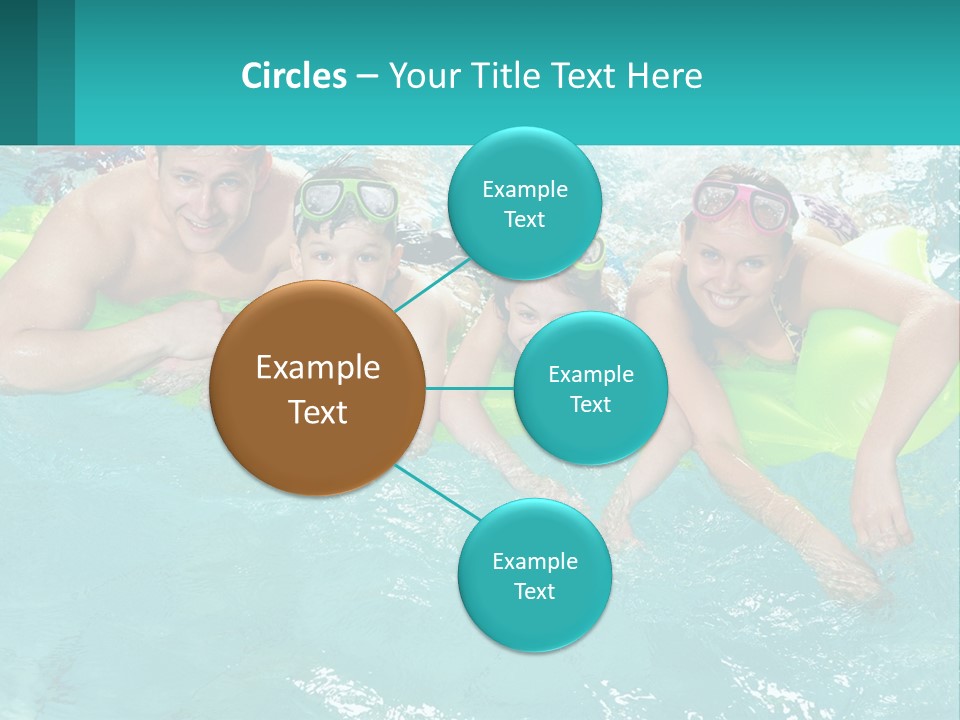 A Family In A Swimming Pool With Goggles On PowerPoint Template