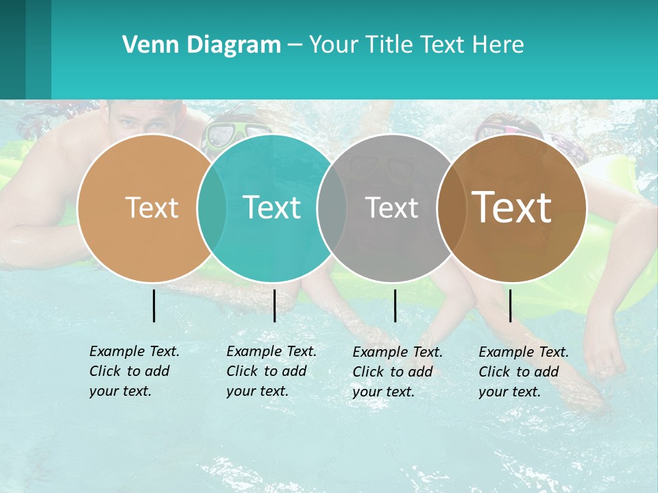 A Family In A Swimming Pool With Goggles On PowerPoint Template