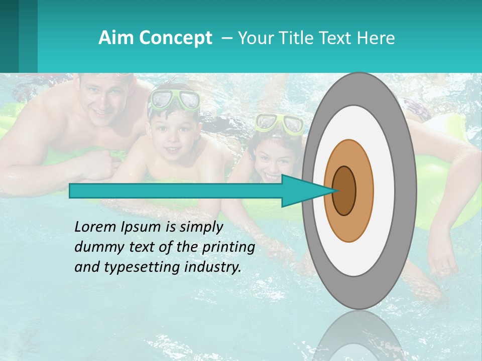 A Family In A Swimming Pool With Goggles On PowerPoint Template