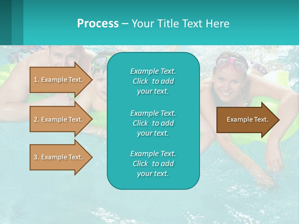 A Family In A Swimming Pool With Goggles On PowerPoint Template