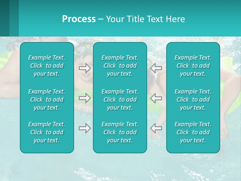 A Family In A Swimming Pool With Goggles On PowerPoint Template
