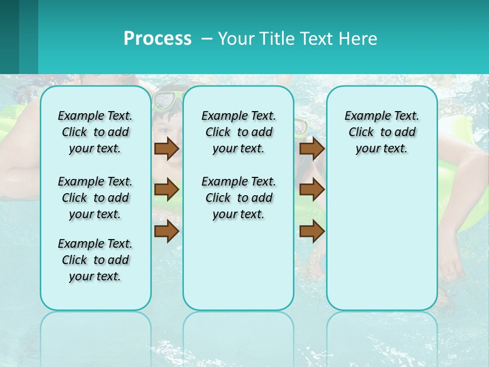 A Family In A Swimming Pool With Goggles On PowerPoint Template