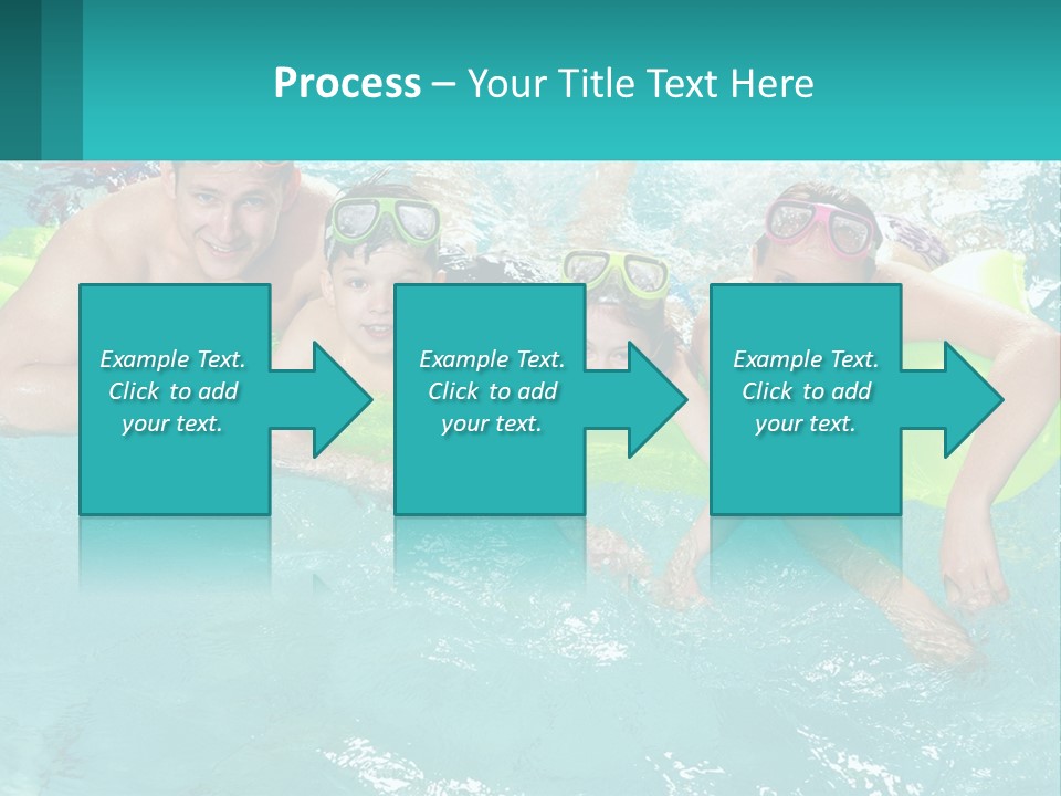 A Family In A Swimming Pool With Goggles On PowerPoint Template