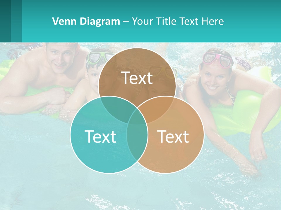 A Family In A Swimming Pool With Goggles On PowerPoint Template