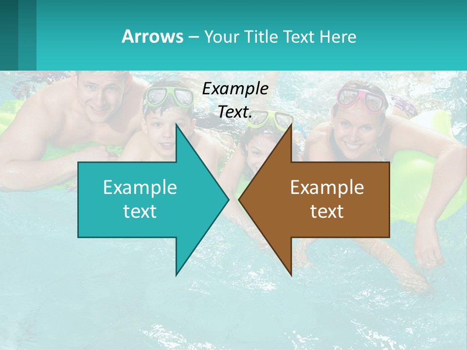 A Family In A Swimming Pool With Goggles On PowerPoint Template