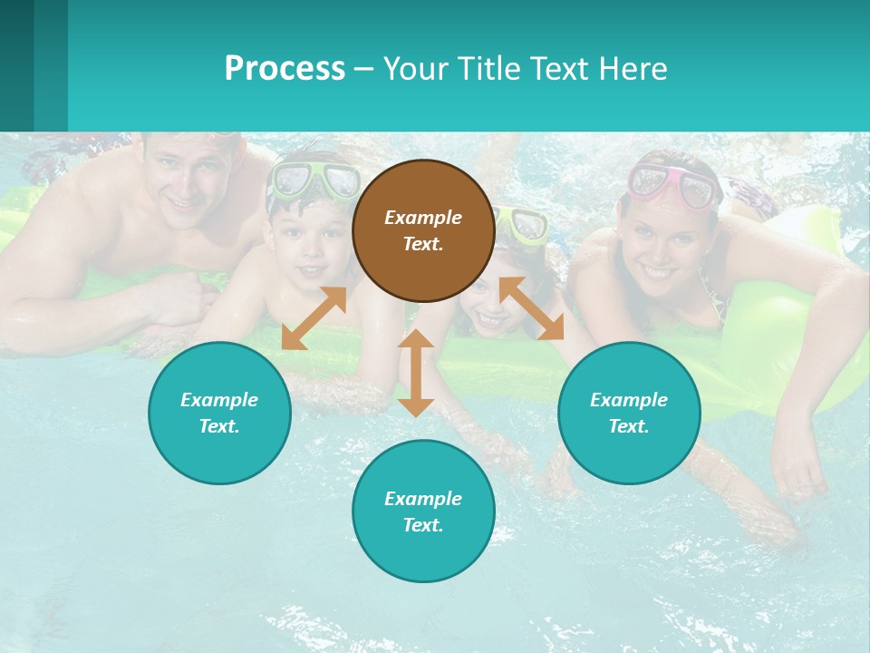 A Family In A Swimming Pool With Goggles On PowerPoint Template