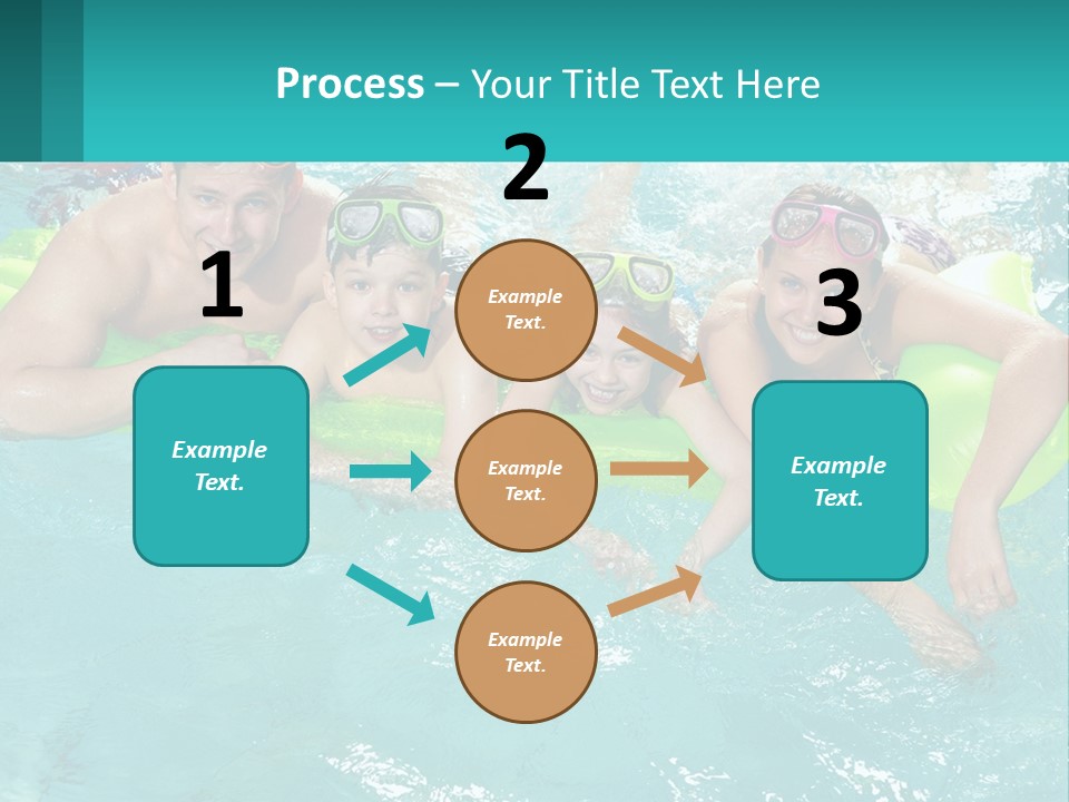 A Family In A Swimming Pool With Goggles On PowerPoint Template