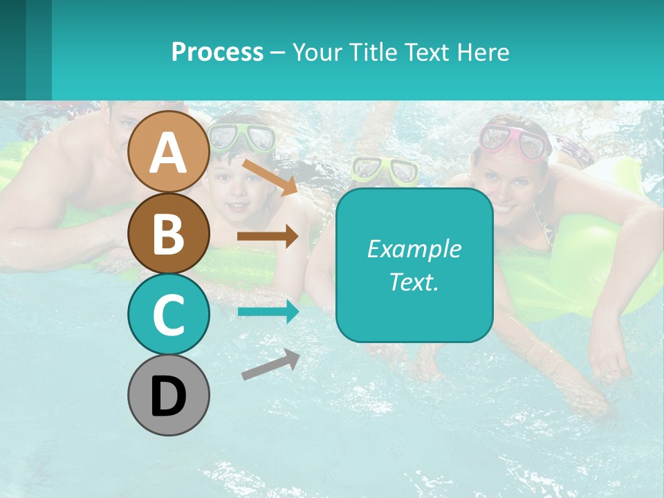 A Family In A Swimming Pool With Goggles On PowerPoint Template