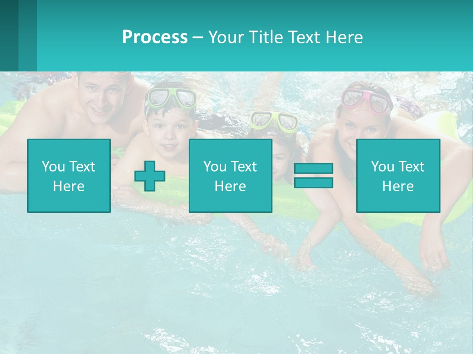 A Family In A Swimming Pool With Goggles On PowerPoint Template