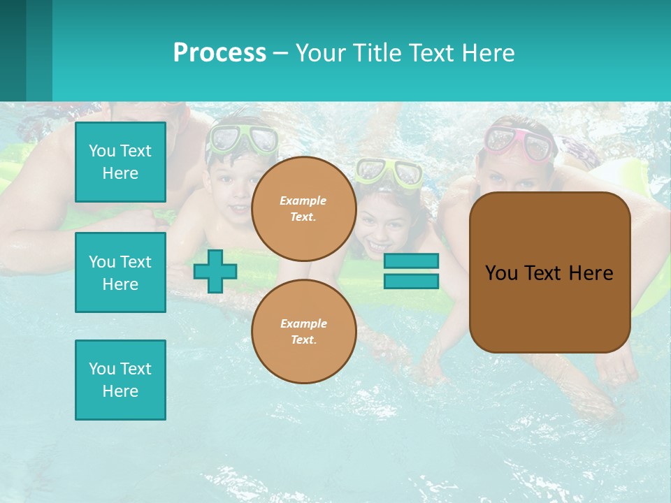 A Family In A Swimming Pool With Goggles On PowerPoint Template