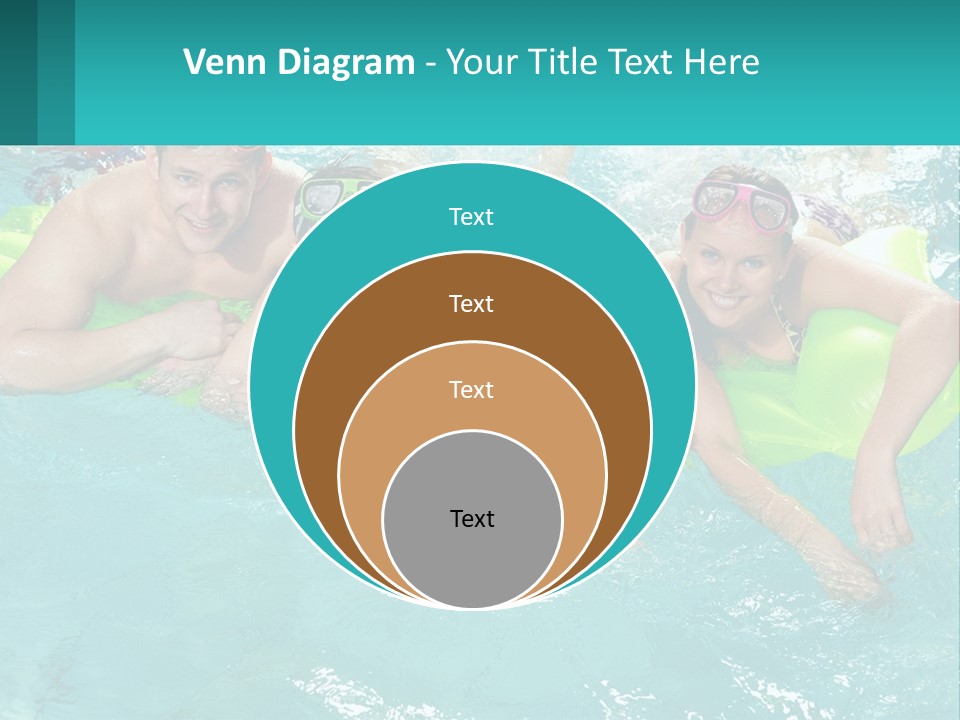 A Family In A Swimming Pool With Goggles On PowerPoint Template