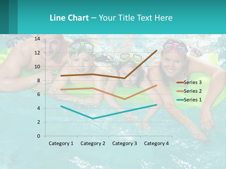 A Family In A Swimming Pool With Goggles On PowerPoint Template