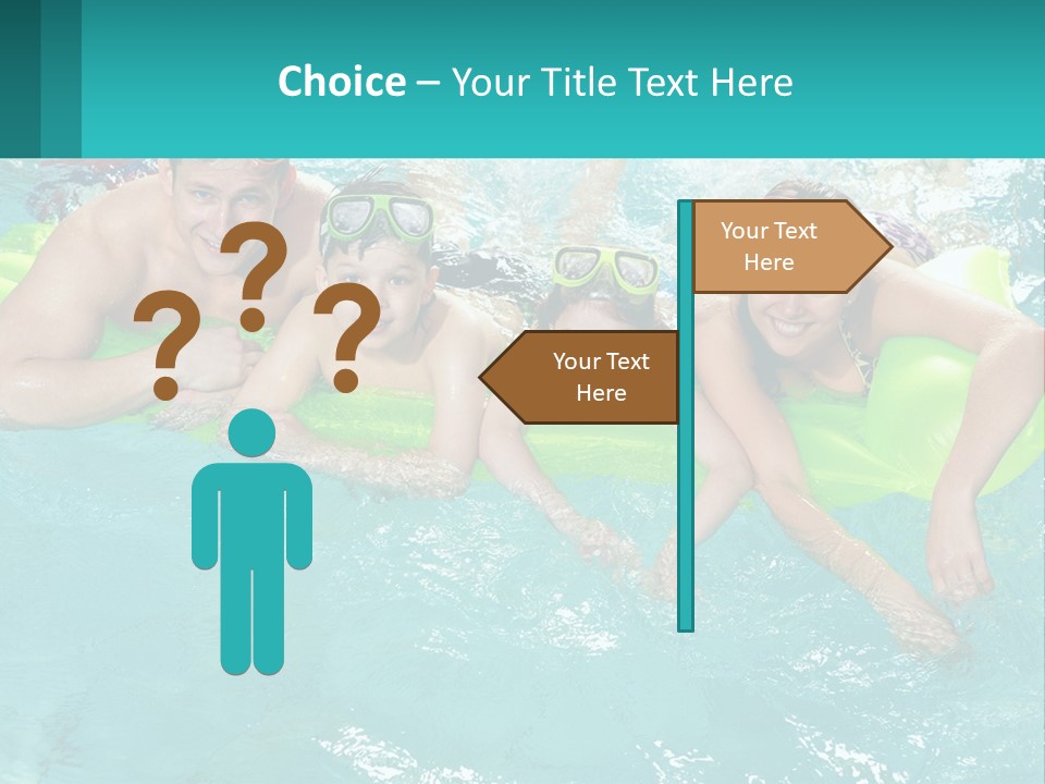 A Family In A Swimming Pool With Goggles On PowerPoint Template