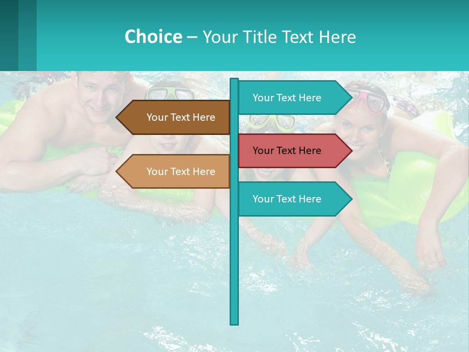 A Family In A Swimming Pool With Goggles On PowerPoint Template