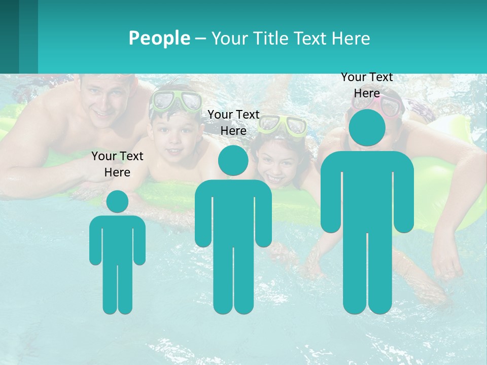 A Family In A Swimming Pool With Goggles On PowerPoint Template