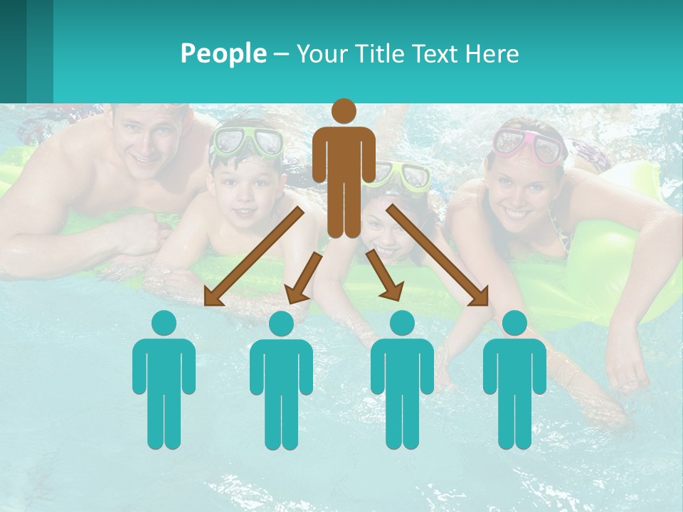 A Family In A Swimming Pool With Goggles On PowerPoint Template