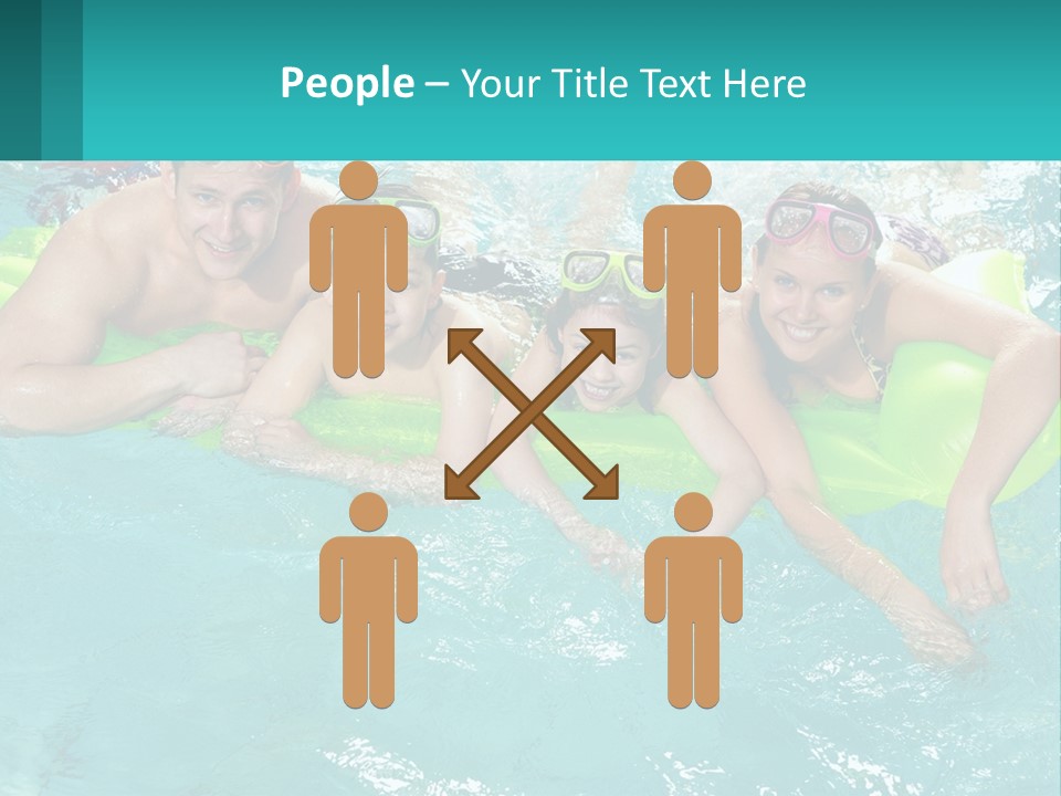 A Family In A Swimming Pool With Goggles On PowerPoint Template
