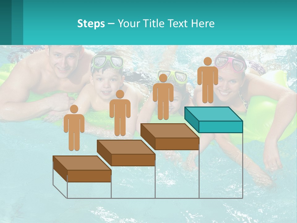 A Family In A Swimming Pool With Goggles On PowerPoint Template