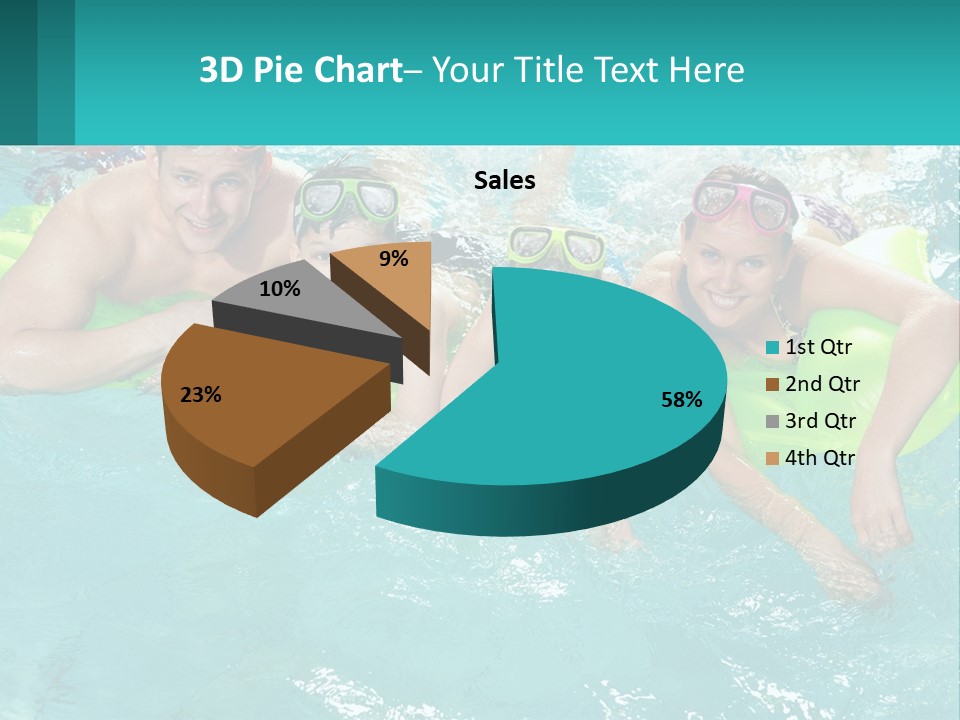 A Family In A Swimming Pool With Goggles On PowerPoint Template