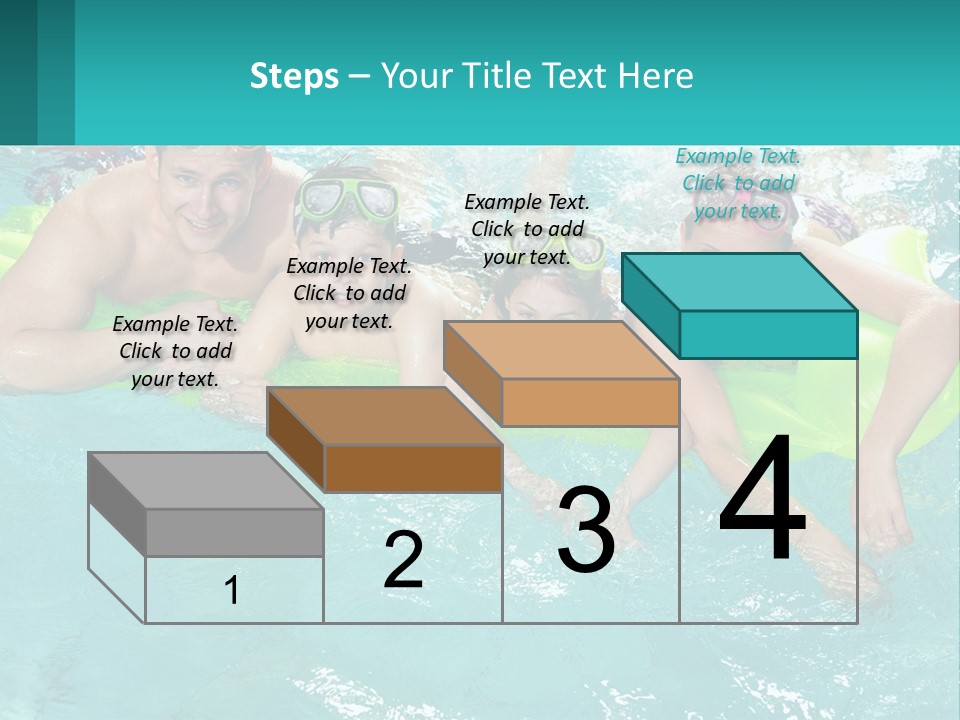 A Family In A Swimming Pool With Goggles On PowerPoint Template
