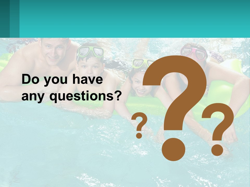 A Family In A Swimming Pool With Goggles On PowerPoint Template