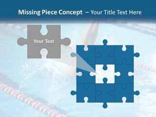 A Man Swimming In A Swimming Pool Powerpoint Template PowerPoint Template