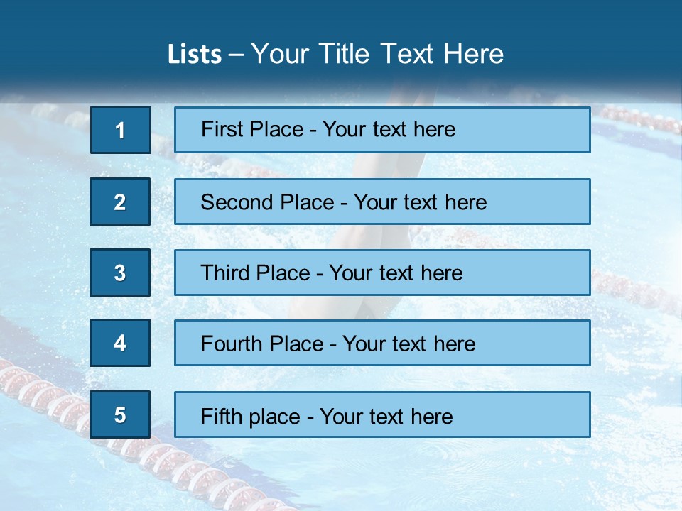 A Man Swimming In A Swimming Pool Powerpoint Template PowerPoint Template