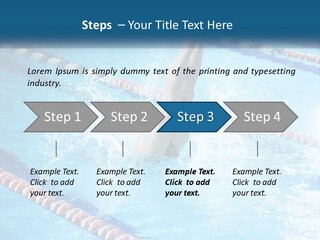 A Man Swimming In A Swimming Pool Powerpoint Template PowerPoint Template
