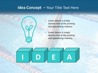 A Man Swimming In A Swimming Pool Powerpoint Template PowerPoint Template