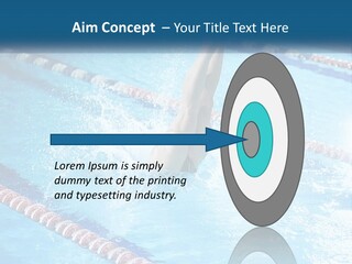A Man Swimming In A Swimming Pool Powerpoint Template PowerPoint Template