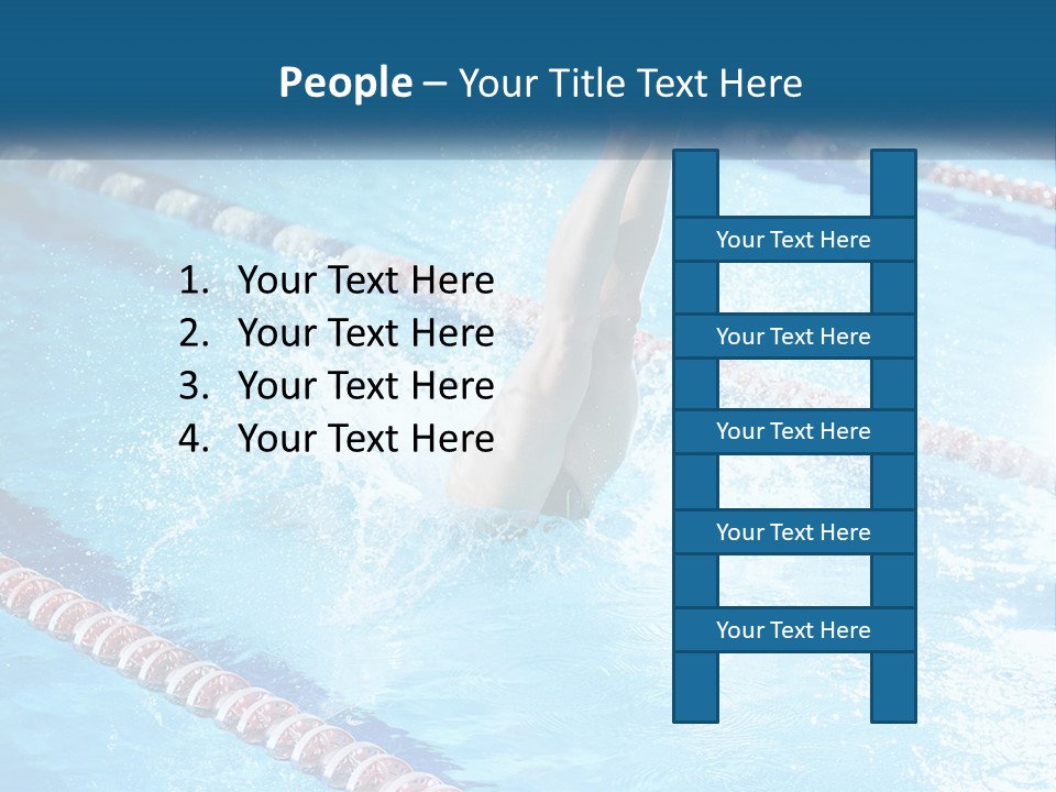 A Man Swimming In A Swimming Pool Powerpoint Template PowerPoint Template